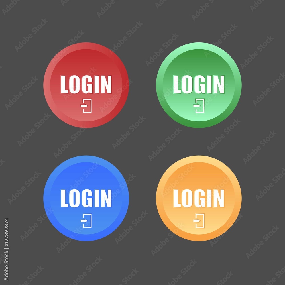 Set of Log In Button Set of Log In Button