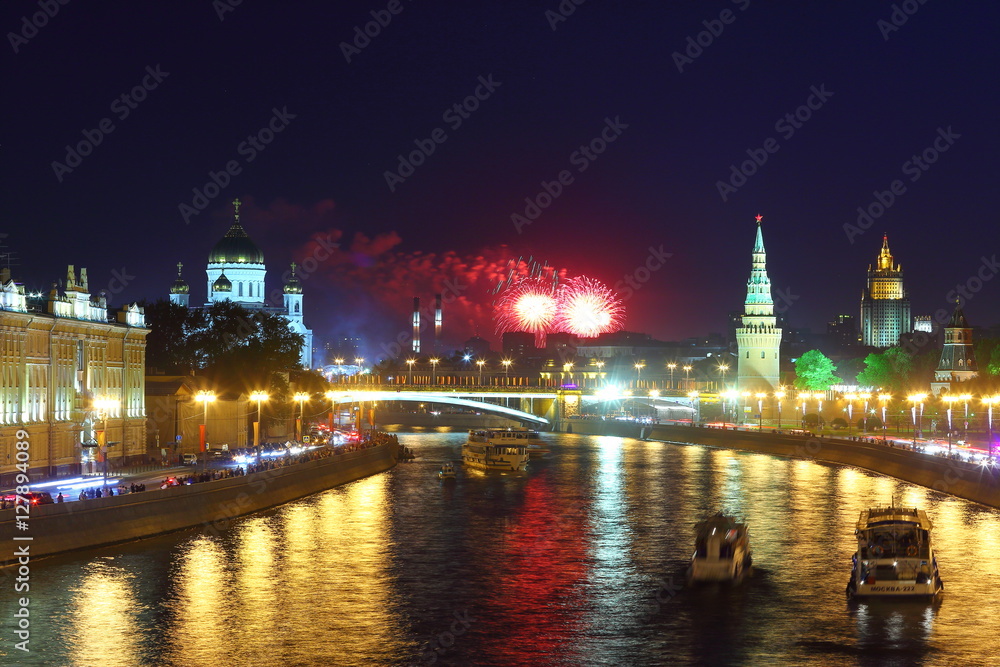 fireworks over the Kremlin