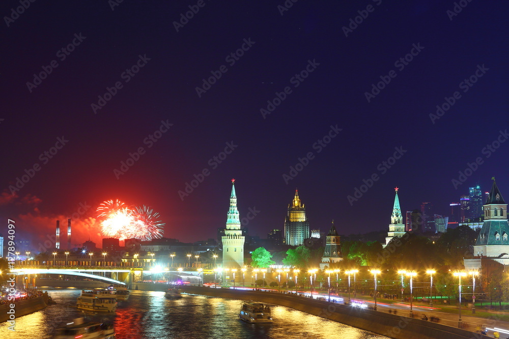 fireworks over the Kremlin