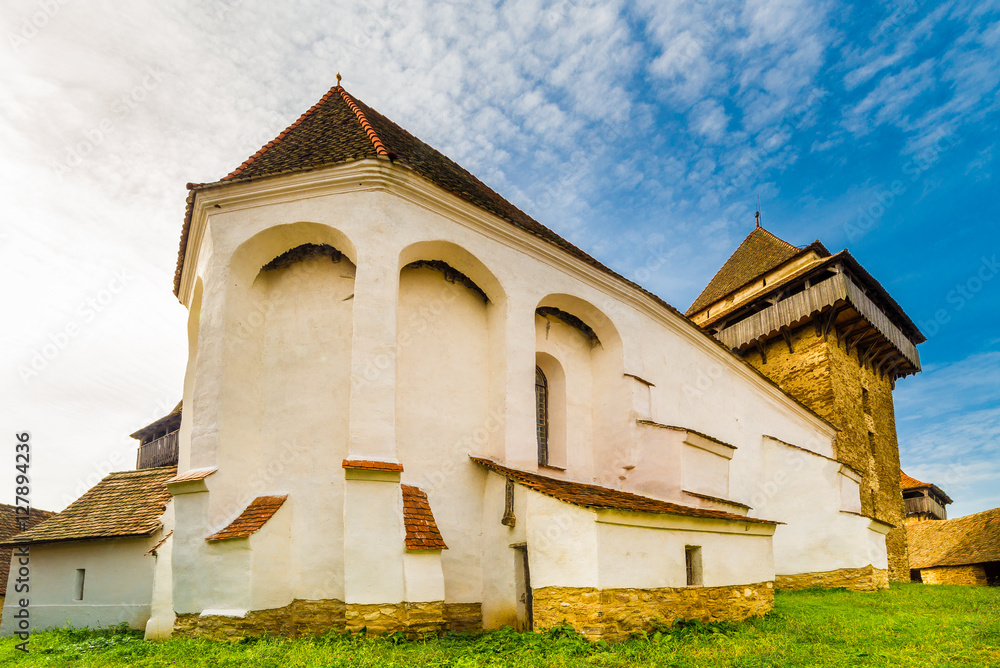 Fortified church in Viscri village, Transylvania, Romania protected by unesco heritage site