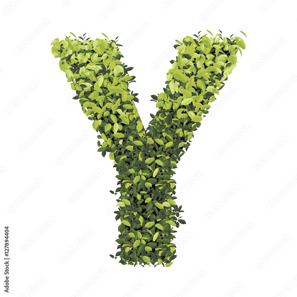 Alphabet of green leaves collection. Vector illustration. Alphabet of green leaves collection. Vector illustration.