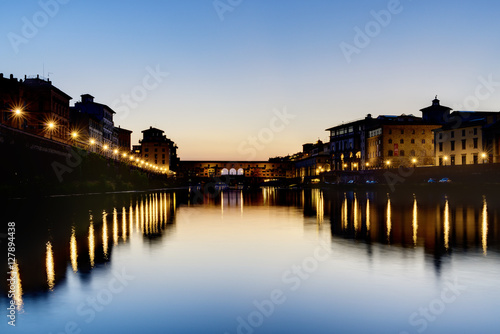 Old Bridge Florence sunset 