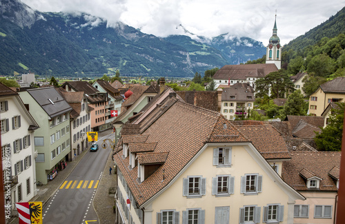 Panoramic view of Altdorf town in Switzerland photo