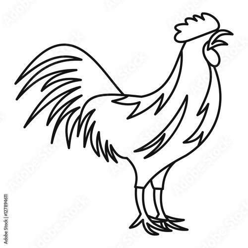Gallic rooster icon. Outline illustration of gallic rooster vector icon for web