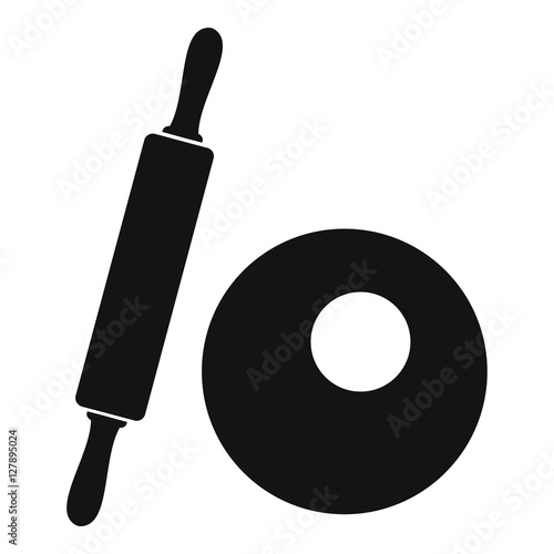 Rolling pin and dough icon. Simple illustration of rolling pin and dough vector icon for web