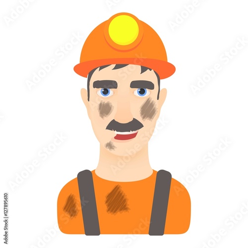 Miner icon. Cartoon illustration of miner vector icon for web