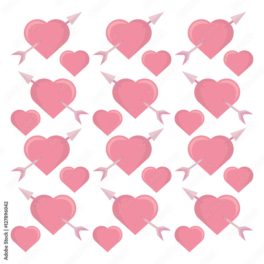 pink hearts arrows seamless pattern design vector illustration eps 10