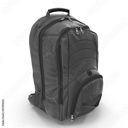 Black Backpack isolated in white. 3D illustration