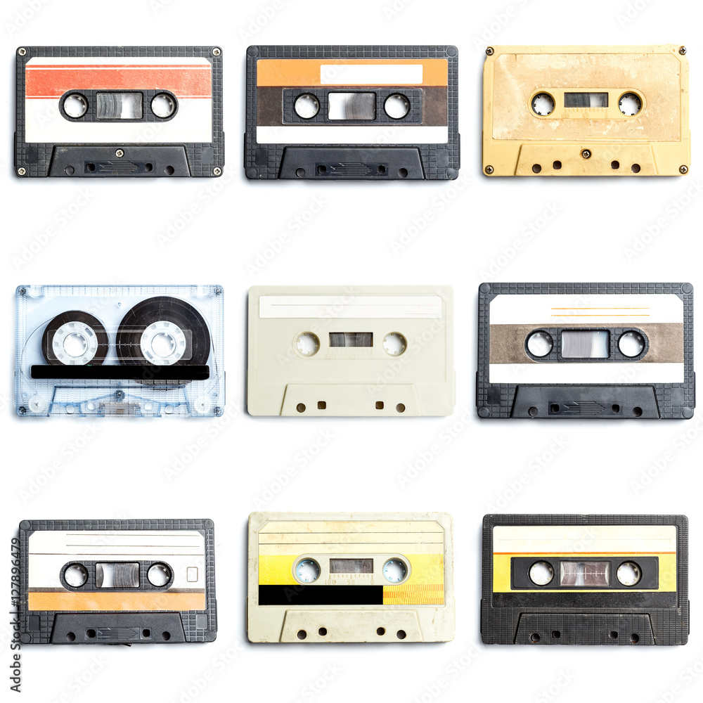 Obraz premium Collection of retro audio tapes