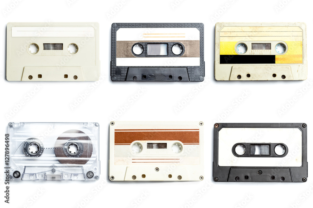 Fototapeta premium Collection of retro audio tapes