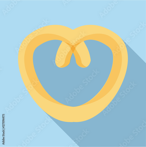 Pretzel icon. Flat illustration of pretzel vector icon for web