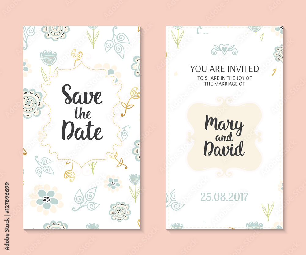 Romantic vector cards template