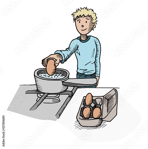 Kippenei koken in de steelpan