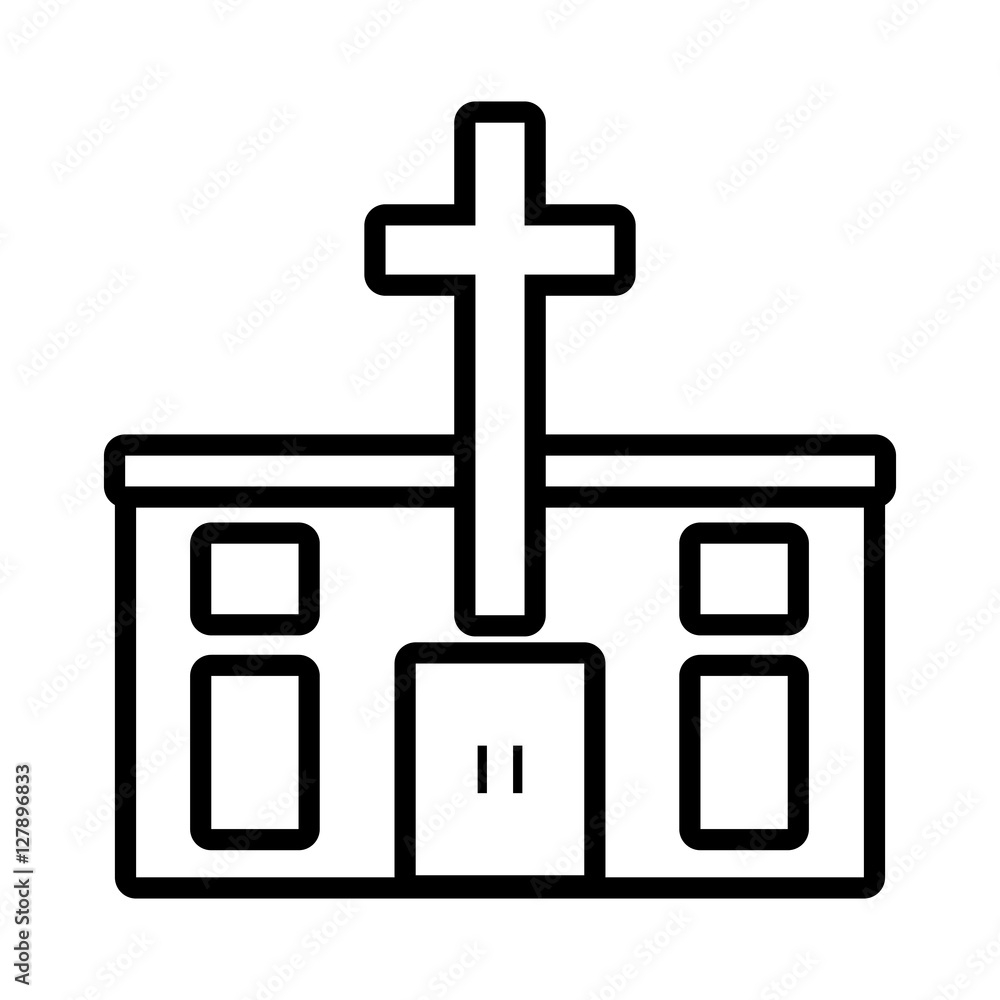 Obraz premium pictogram catholic church building design vector illustration eps 10