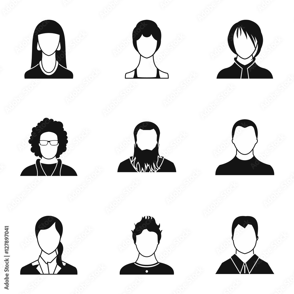 Avatar of different people icons set. Simple illustration of 9 avatar of different people vector icons for web Avatar of different people icons set. Simple illustration of 9 avatar of different people vector icons for web