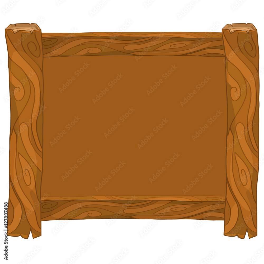 Light brown wooden frame on white background Stock Vector | Adobe Stock