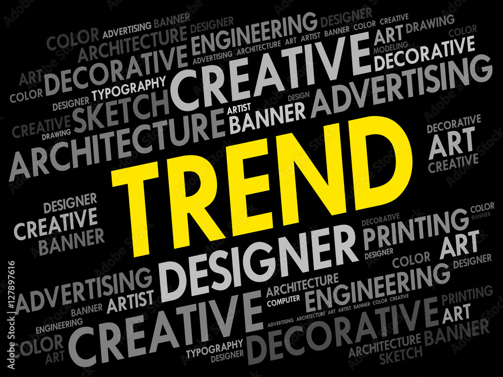 TREND word cloud, creative business concept background TREND word cloud, creative business concept background