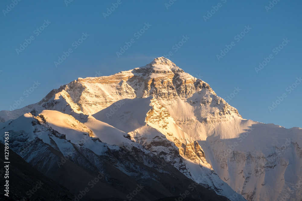 Sunset view of Everest summit.