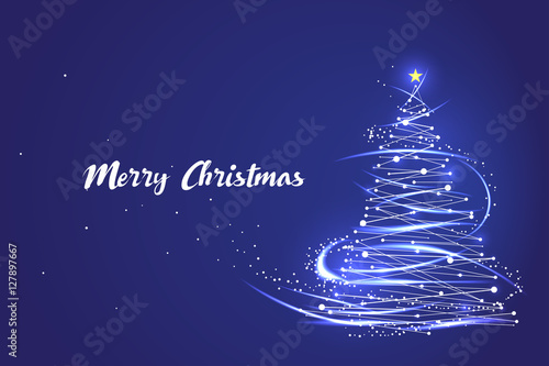 Merry Christmas and Happy New Year Design, light motion effect photo