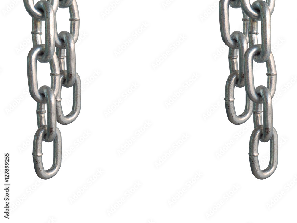 hanging chains, isolated on white background hanging chains, isolated on white background
