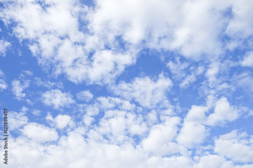 Blue sky with clouds, many clouds Stock Photo | Adobe Stock