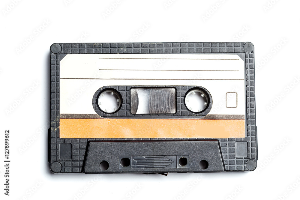 Fototapeta premium vintage cassette tape isolated white background