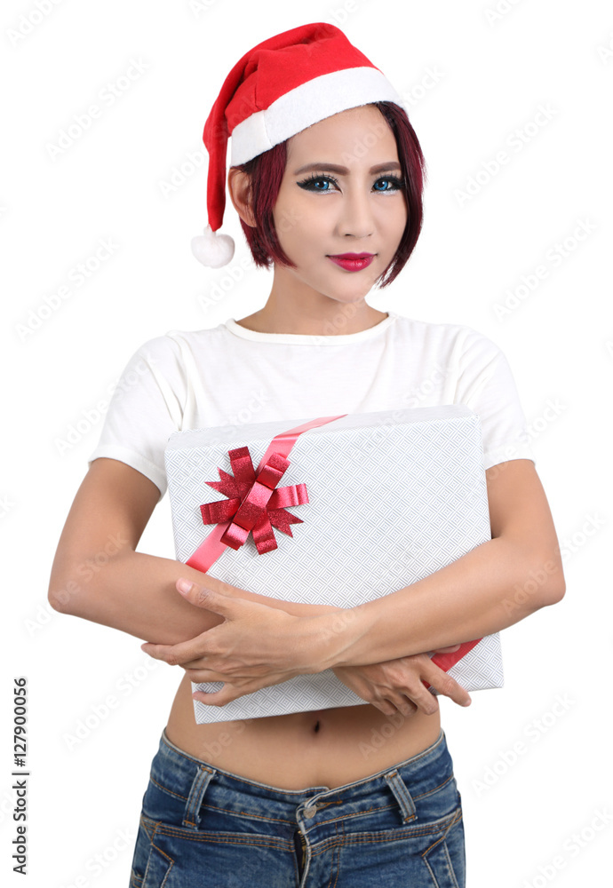 woman and red hat Stock Photo Adobe Stock