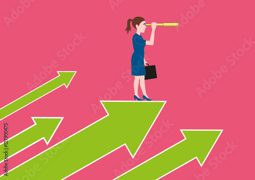 Femme d'affaires  - Croissance - Visionnaire