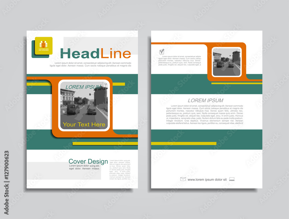 Fototapeta premium Brochure design layout with place for your data.