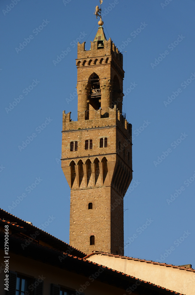 Old Palace in Piazza Signoria in Florence Italy.