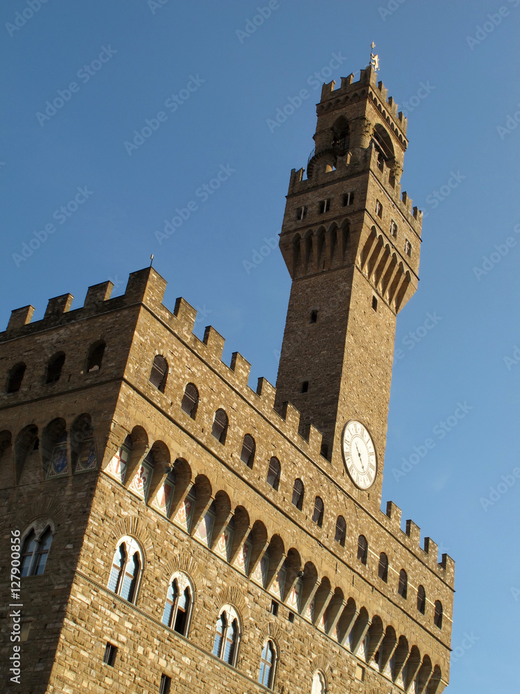Old Palace in Piazza Signoria in Florence Italy.