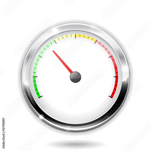 Industrial gauge with blank scale and chrome frame