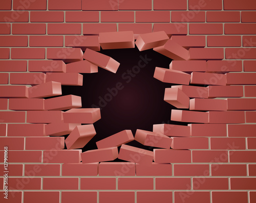 Breaking Brick Wall Hole