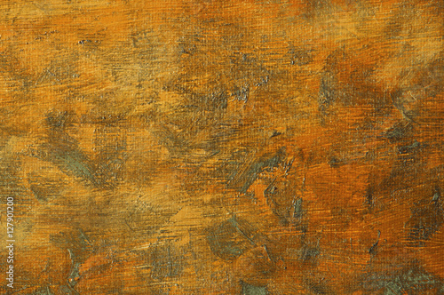 Oil painting on canvas vintage orange brown abstract background with brush strokes texture. Art concept.