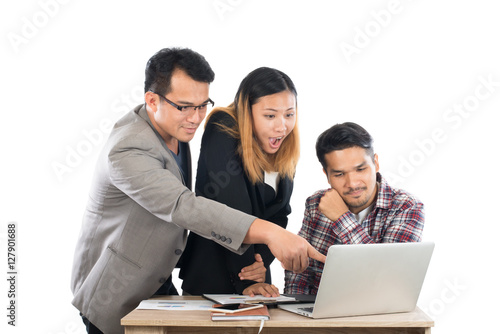 Portrait of business partners discussing documents and ideas at © Johnstocker