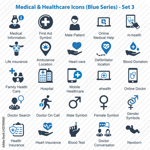 Medical & Healthcare Icons (Blue Series) - Set 3