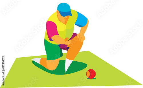Man playing lawn bowls