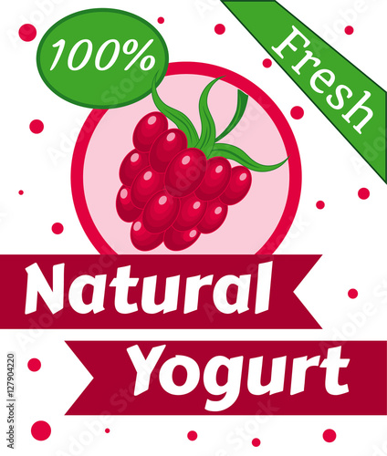 Natural berry Yogurt Vector
