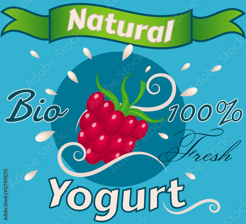 Natural berry Yogurt Vector