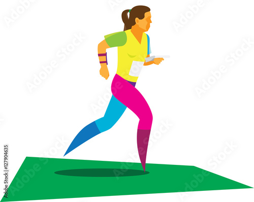 The woman athlete participates in competitions in orienteering
