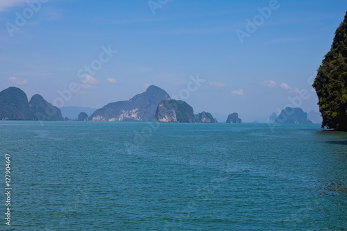 landscape view of the amazing sea island / A landscape view of the amazing sea island and boat in Thailand Phuket