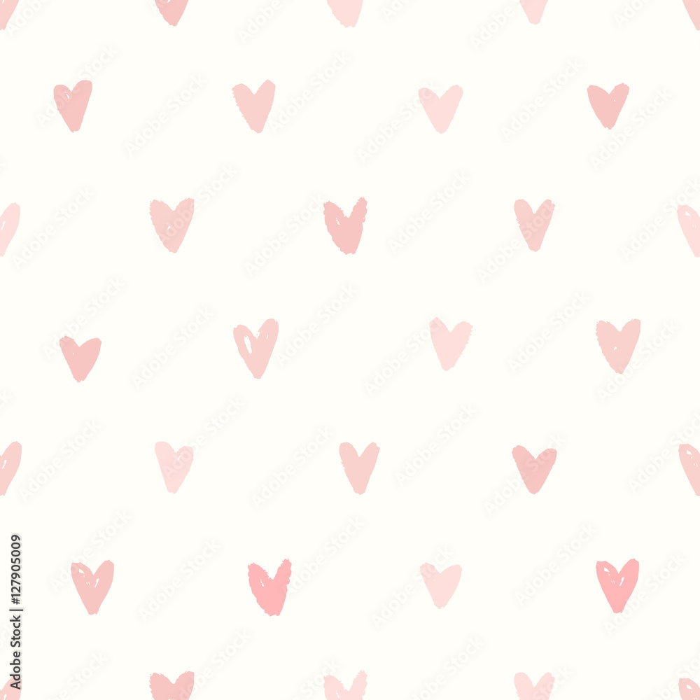Cute pink hearts pattern.