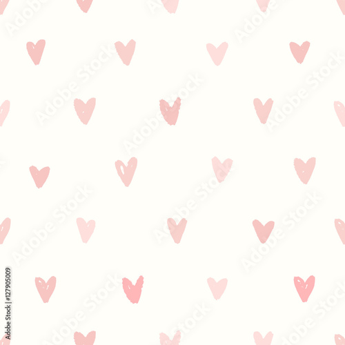 Cute pink hearts pattern.