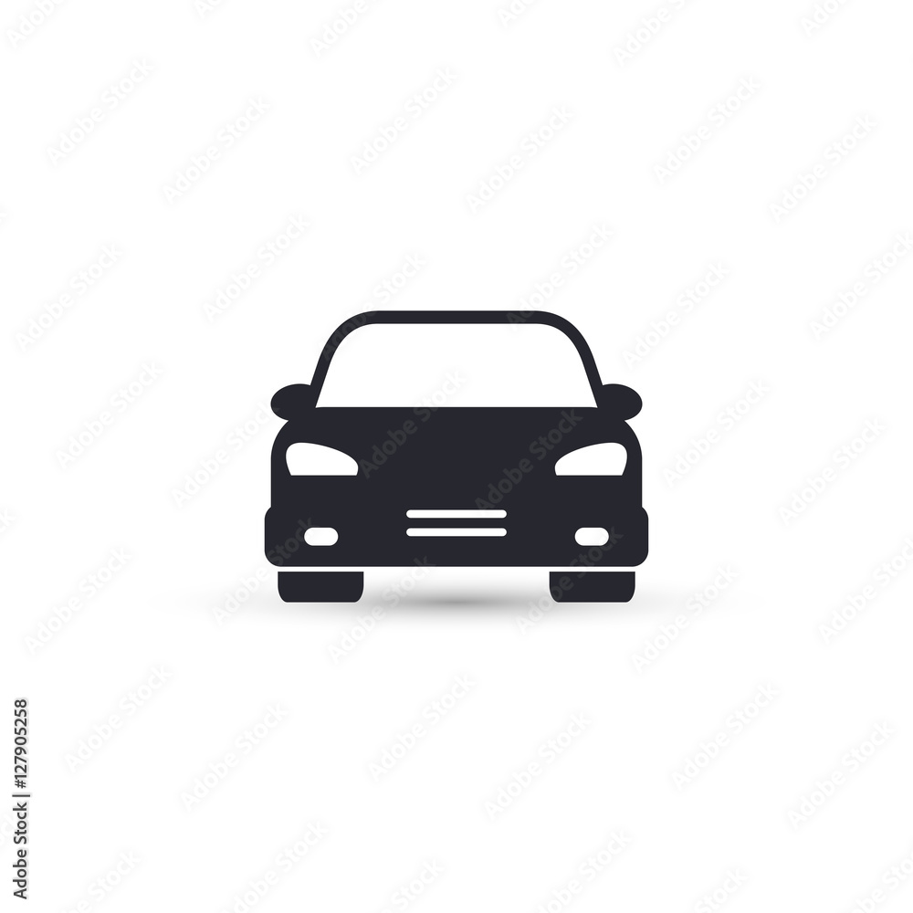 Car icon, vector simple black sign.