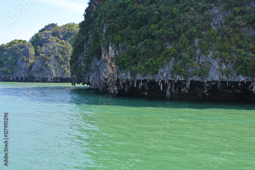 landscape view of the amazing sea island / A landscape view of the amazing sea island and boat in Thailand Phuket