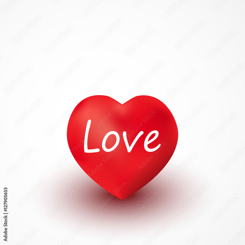Red heart with inscription love Red heart with inscription love