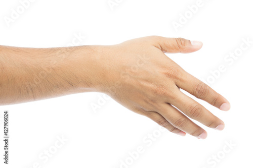 Empty man hand on white background, Check Hand © eddows