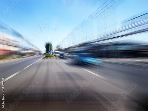 road in motion blur