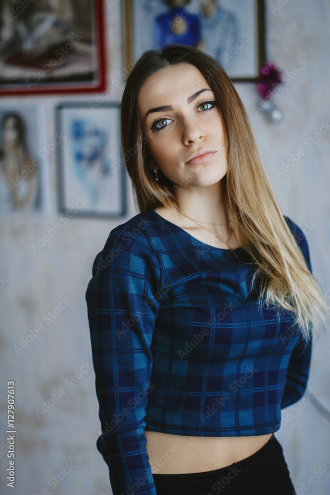 Portrait of nice young woman