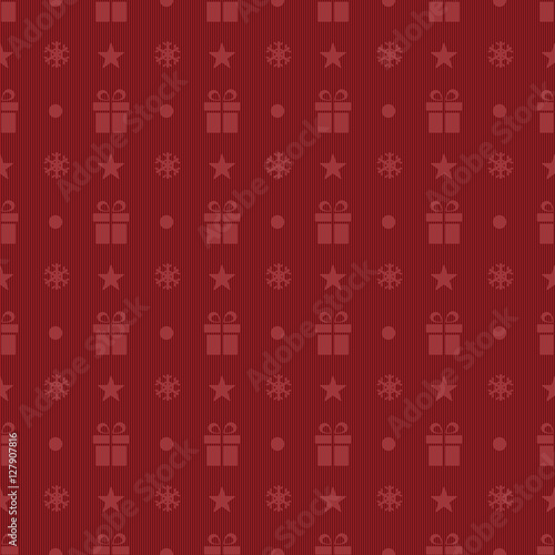 Christmas seamless pattern with gifts  stars and snow